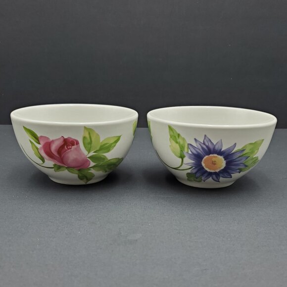 Pfaltzgraff Emma Dessert Bowls Colorful Floral Fruit Sauce Dip Bowls - Picture 3 of 8